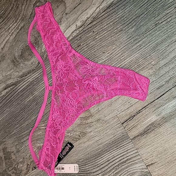 🎀Victoria's Secret Very Sexy Shine Strap Cutout Thong Fuchsia Frenzy Large 🎀 - Picture 7 of 7